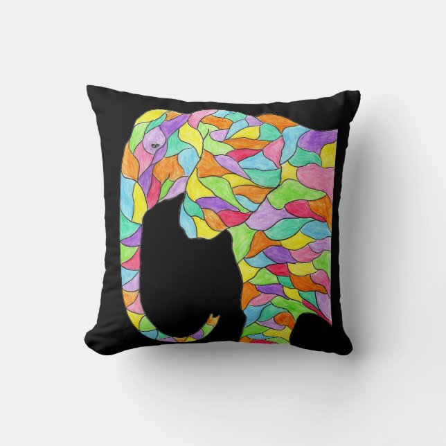 Colourful  Elephant Cushion (Front)