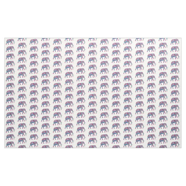 Colourful elephant fabric (Yard)