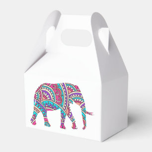 Colourful elephant favour box