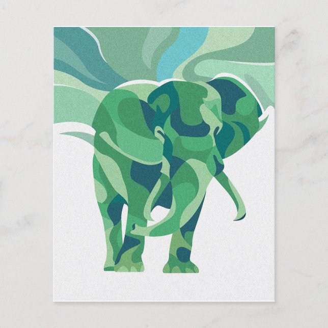 Colourful Elephant Gift | Funny Gift For Valentine Flyer (Front)
