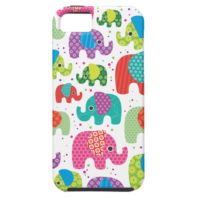 Colourful elephant kids pattern iphone 5 case (Back)