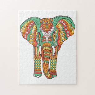 Colourful Elephant Mandala Jigsaw Puzzle