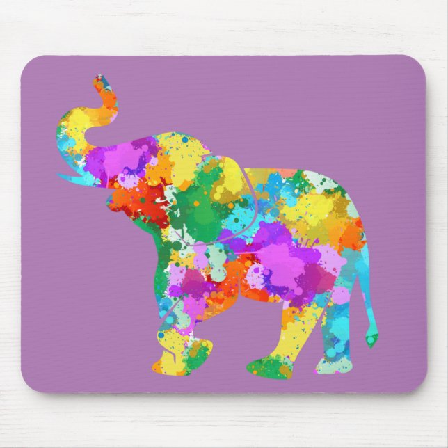 Colourful Elephant Mousepad (Front)