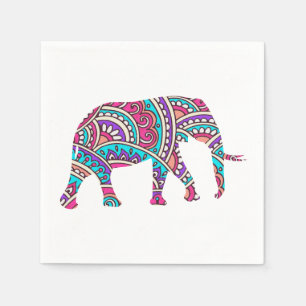 Colourful elephant napkin