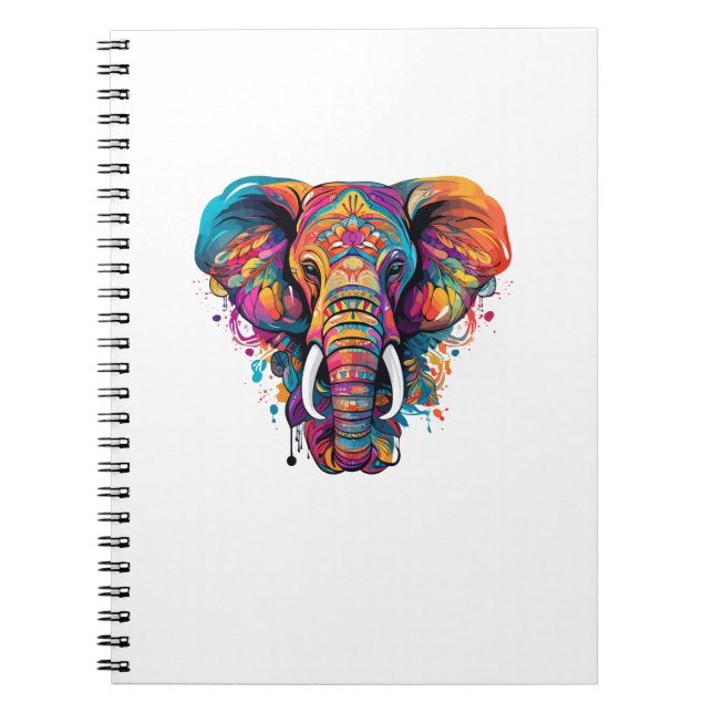 Colourful Elephant Notebook (Front)