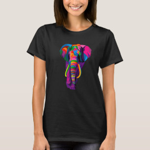 Colourful Elephant Pop Style Rainbow Elephant T-Shirt