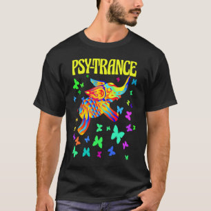 Colourful Elephant Psy Trance DJ Techno Rave Party T-Shirt