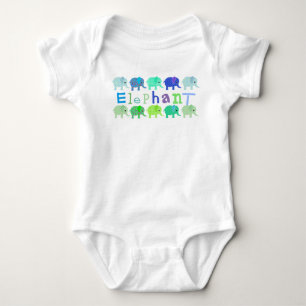 Colourful Elephants Baby Romper Bodysuit