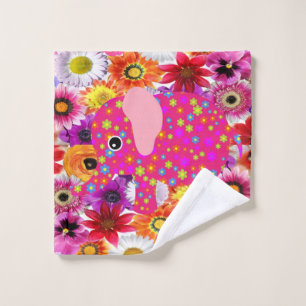 Colourful Elephants Bathroom Towel Sets