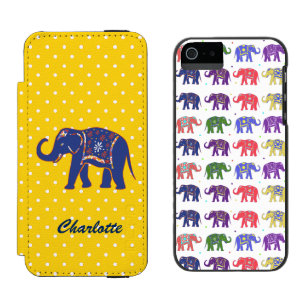 Colourful Elephants iPhone 5S Wallet Case Incipio Watson™ iPhone 5 Wallet Case