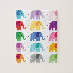 Colourful elephants jigsaw puzzle