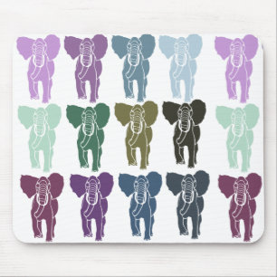 Colourful Elephants Mouse Mat