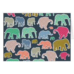 Colourful Elephants, Pattern Of Elephants, Zigzag