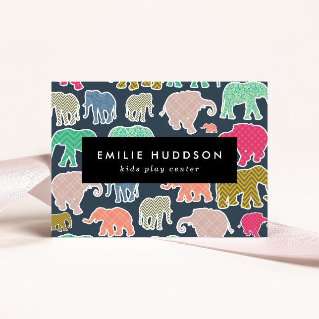 Colourful Elephants, Play Centre, Activity Centre Business Card (Creator Uploaded)