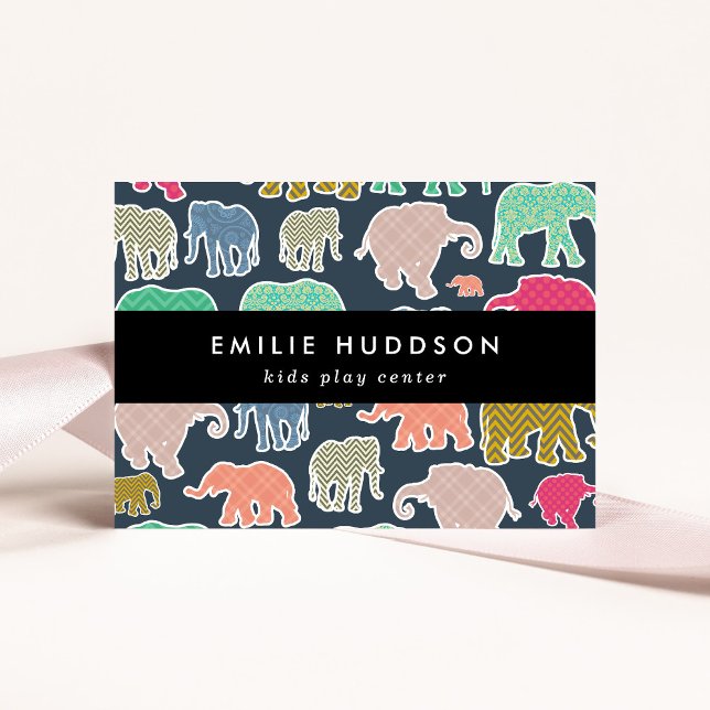 Colourful Elephants, Play Centre, Activity Centre Business Card (Creator Uploaded)