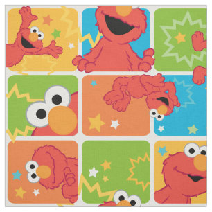 Colourful Elmo Grid Pattern Fabric
