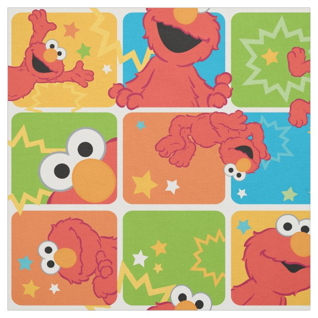Colourful Elmo Grid Pattern Fabric (Swatch)