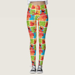 Colourful Elmo Grid Pattern Leggings