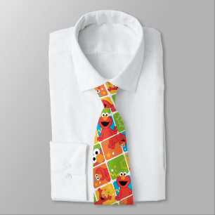 Colourful Elmo Grid Pattern Tie