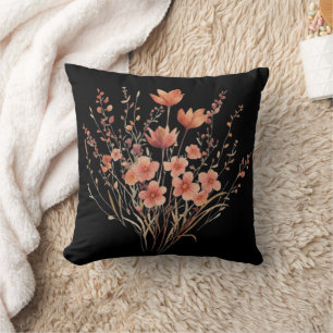 Colourful Embroidery Wildflower Bouquet Cushion