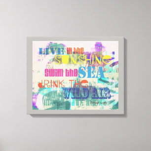 colourful Emerson quote stretched canvas wall art