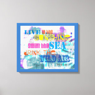 colourful Emerson quote stretched canvas wall art