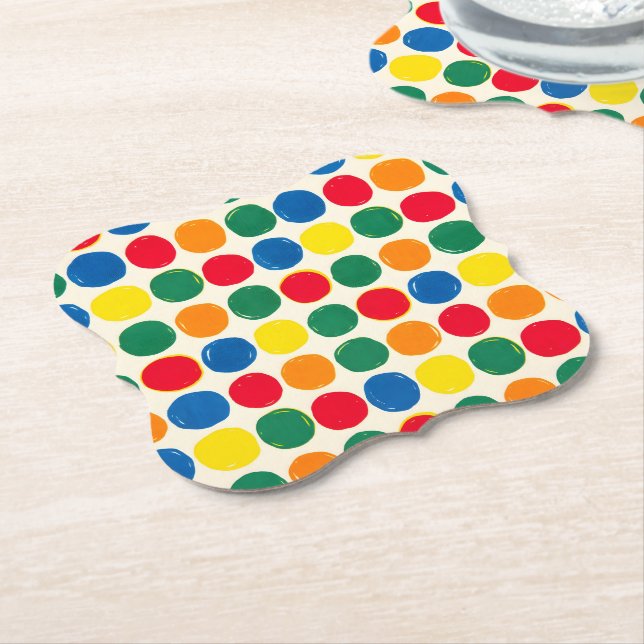 Colourful Emma Bridgewater Polka Dot Pattern Paper Coaster (Angled)