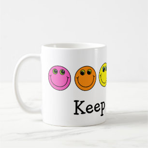 Colourful Emoji Faces Keep Smiling Coffee Mug