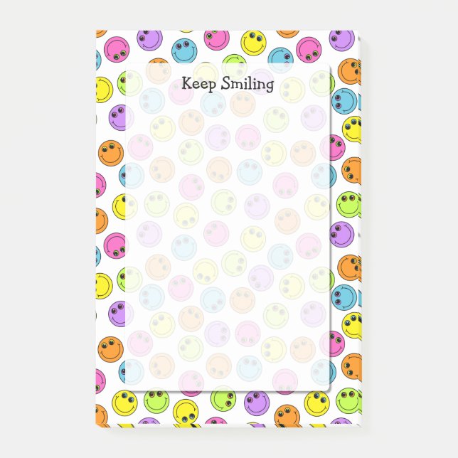 Colourful Emoji Faces Keep Smiling Post-it Notes (Front)