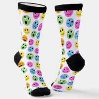 Colourful Emojis Emoticon Faces Patterned Print