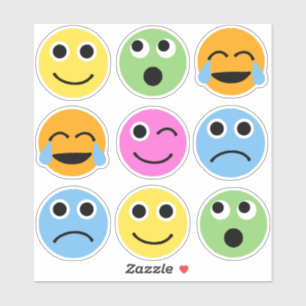 Colourful Emojis Faces Emoticons Stickers