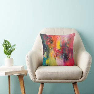 Colourful Emotions Abstract Art Cushion