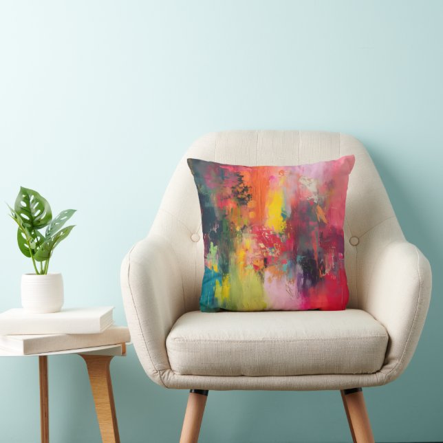 Colourful Emotions Abstract Art Cushion (Chair)