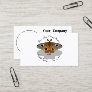 Colourful Emperor Moth Monogram Business Card