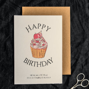 Colourful employee colleague boss birthday card