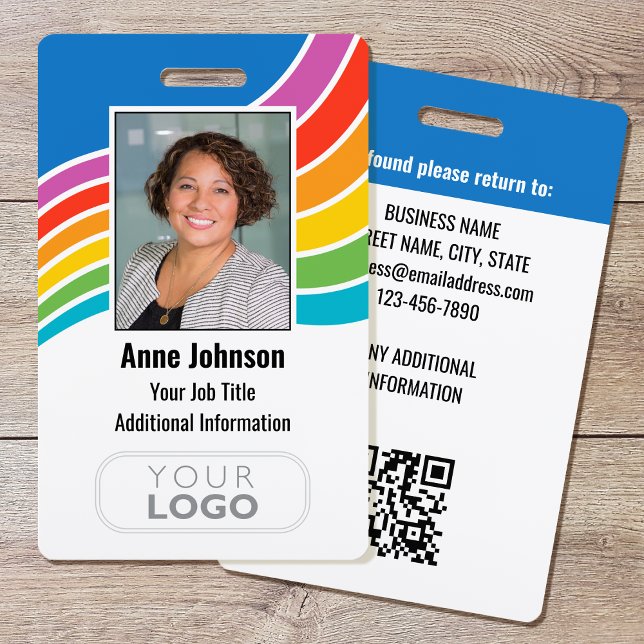 Colourful Employee Logo Photo ID Rainbow Colours Badge (Creator Uploaded)