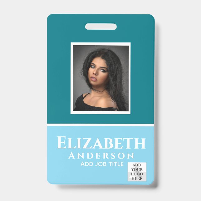 Colourful Employee Photo Name QR Scanning Barcode ID Badge (Front)