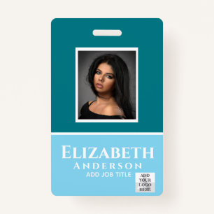 Colourful Employee Photo Name QR Scanning Barcode ID Badge