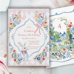 Colourful Enchanted Alice in Wonderland Birthday  Invitation