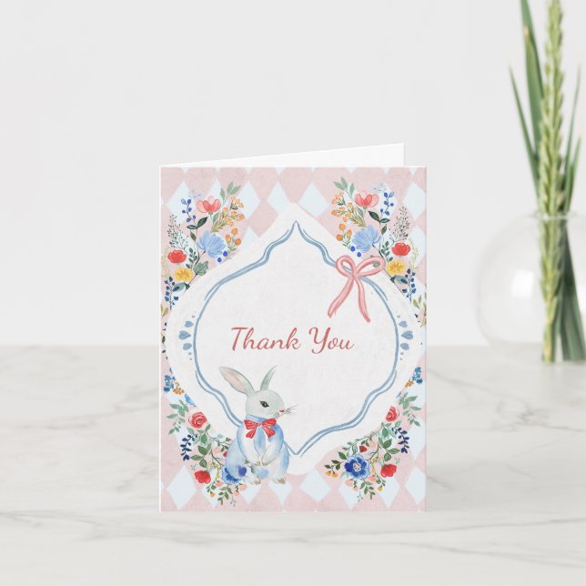 Colourful Enchanted Alice in Wonderland Birthday  Thank You Card (Front)
