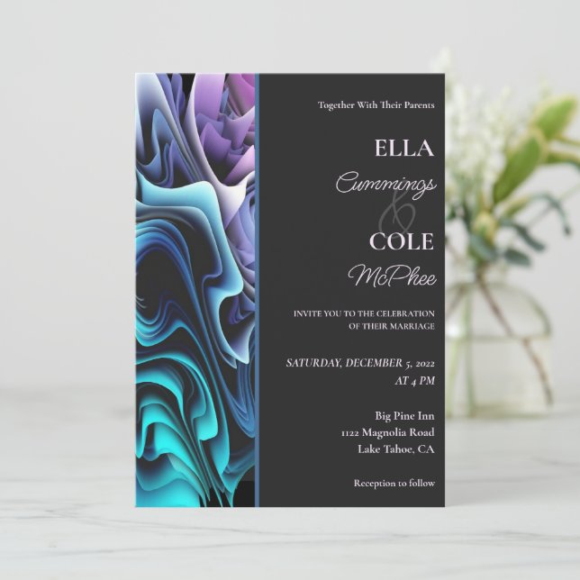 Colourful Enchantment Wedding Invitation (Standing Front)