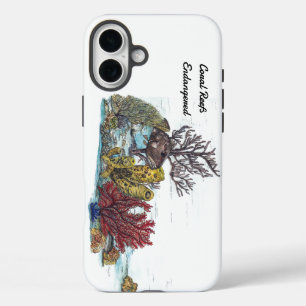 Colourful Endangered Hand Painted Coral Reef iPhone 16 Plus Case