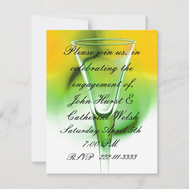 Colourful engagement party Invitation (Front)