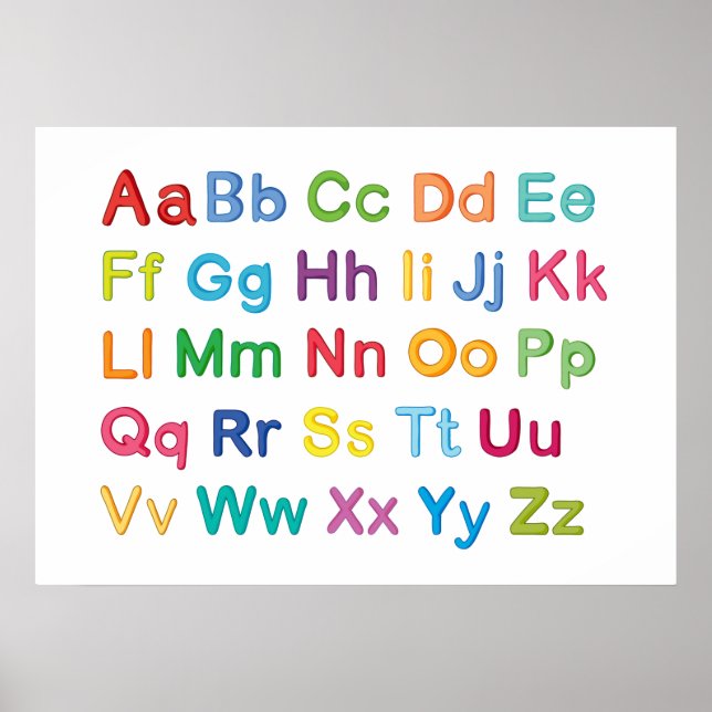 Colourful English alphabet letters tutor Poster (Front)
