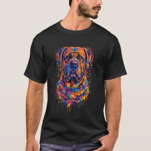 Colourful English Mastiff Dog Portrait T-Shirt