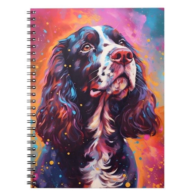 Colourful English Springer Spaniel Notebook (Front)