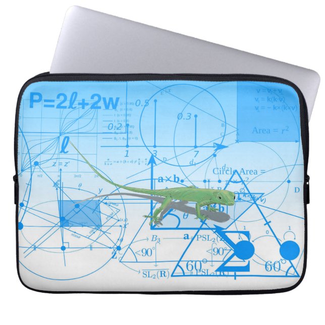 Colourful Equations Geometric Designs Lizard Laptop Sleeve (Front)