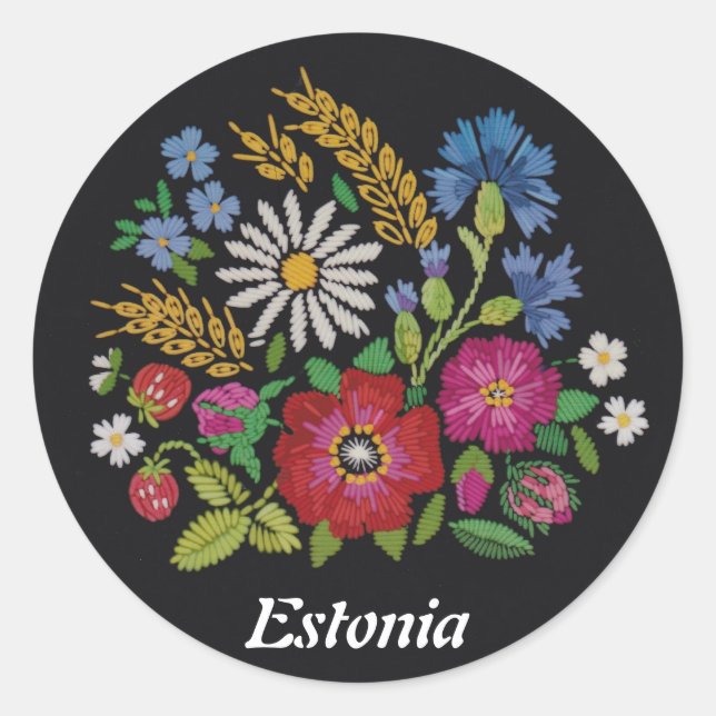 Colourful Estonian Wild Flowers Stickers (Front)