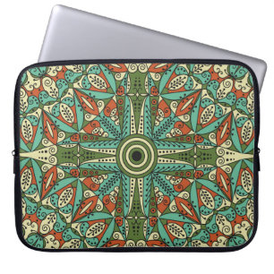 Colourful Ethnic Arabesque: Vintage Ornament Laptop Sleeve