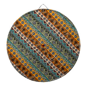 Colourful ethnic aztec patterns design dartboard